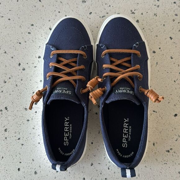 NWOB! Sperry Top-Sider Women's Pier Wave Blue Canvas Sneakers Slip On Size 6.5 - Picture 10 of 13